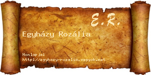 Egyházy Rozália névjegykártya